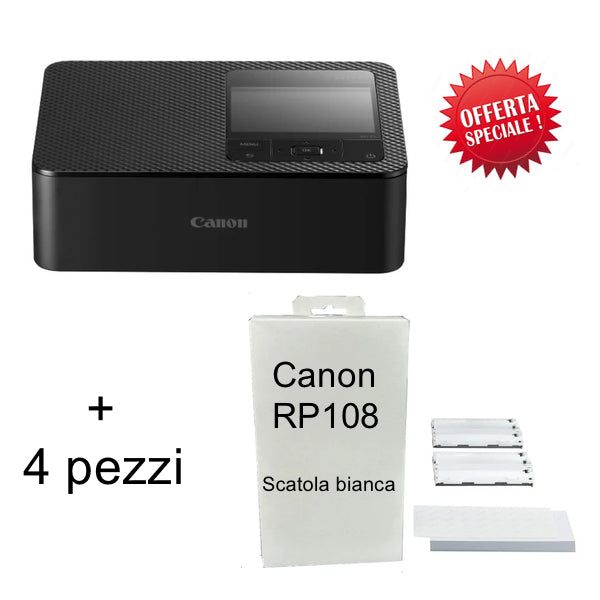 Canon Selphy Stampante CP1500 Nera + 4 RP108