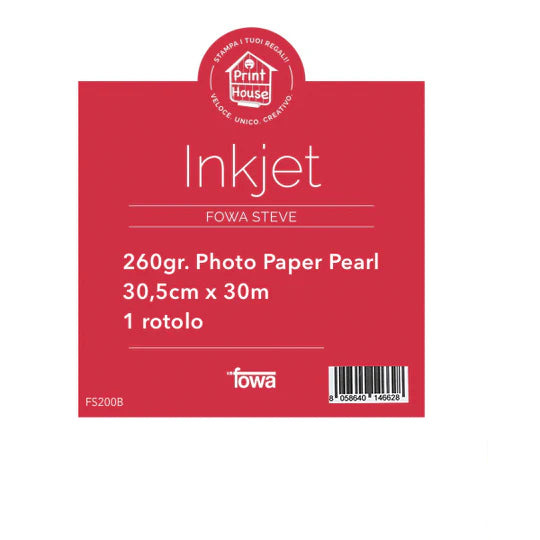 Carta per plotter Inkjet 30,5cm x 30m 260gr. Pearl FS200B
