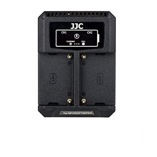 JJC Caricabatteria USB Doppio per Batteria NP-F550/F750/F970/FM50