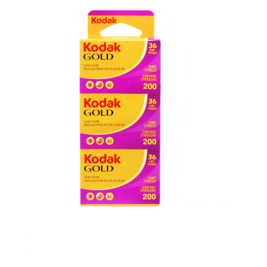 KODAK Gold 200-36 Color Film 35mm Conf. 3 Pezzi