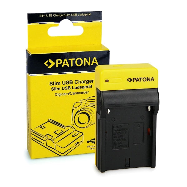 Patona Caricabatterie Slim USB Charger per Sony Batteria NP-F