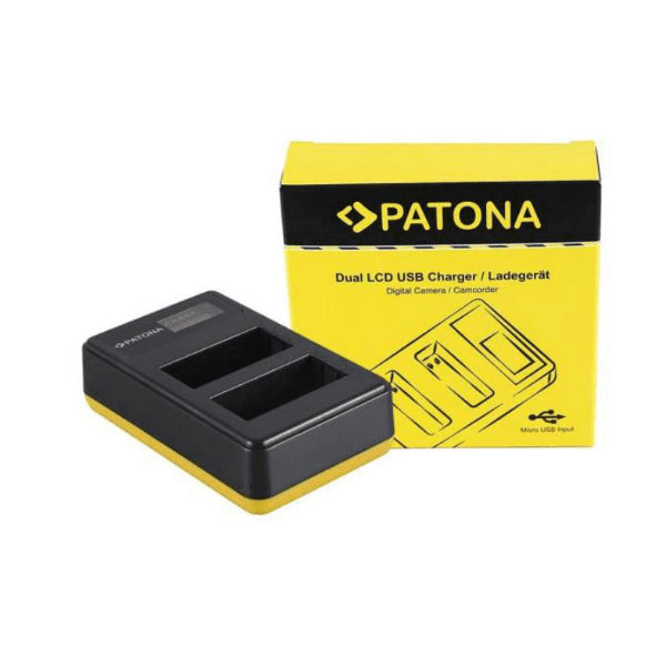 Patona Caricabatterie Doppio LCD USB per Fuji NP-W126