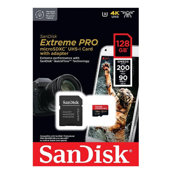 Sandisk Extreme Pro MicroSD 128GB 200MB/s + Adattatore SD