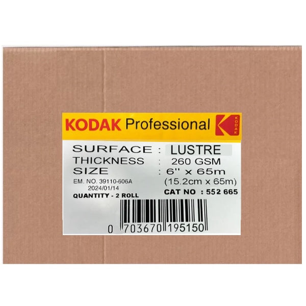 Kodak Carta 15,2X65mt 260gr Lustre 2 Roll per Dry Lab