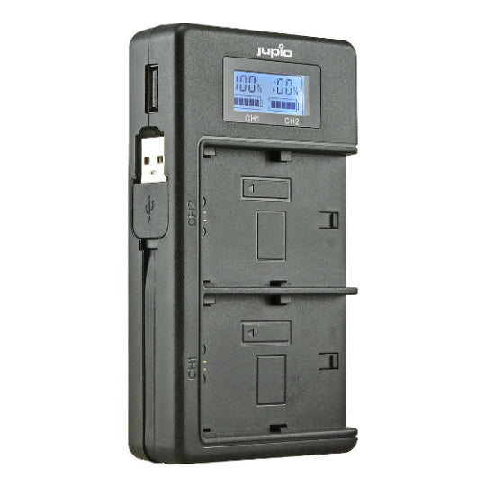 Jupio LCD Caricabatterie Doppio per Canon LP-E17
