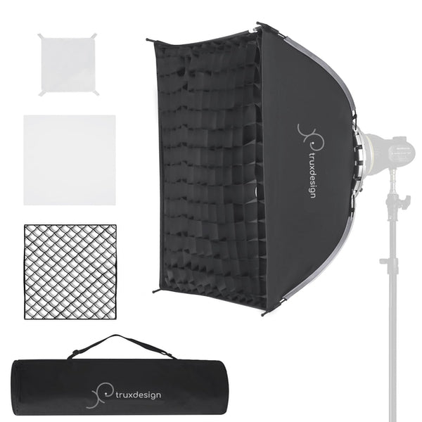 Trux Design Softbox 4 raggi 60x60cm griglia con apertura rapida e sacca