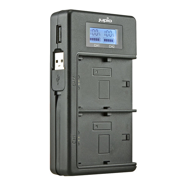 Jupio LCD Caricabatterie Doppio USB per Sony NP-FZ100