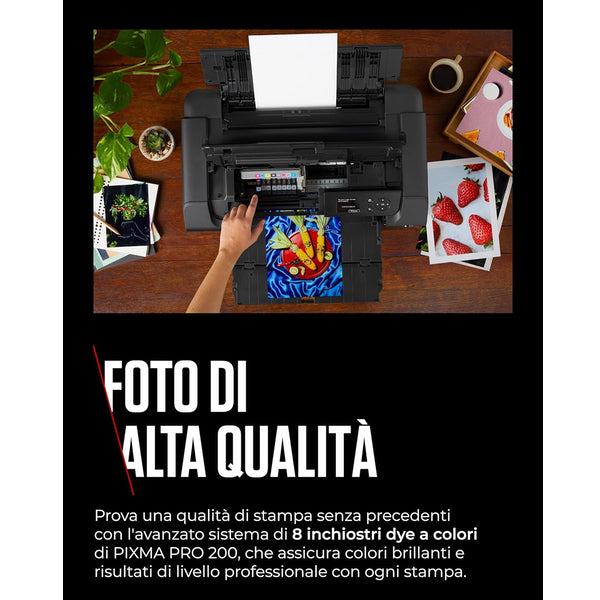 Canon Stampante Fotografica Pixma Pro 200 Stampante Inkjet Wifi A3+