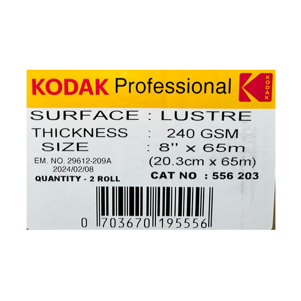 Kodak Carta 20,3X65mt 240gr Lustre 2 Roll per Dry Lab