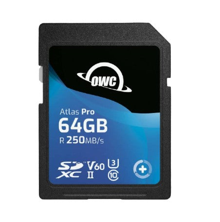 OWC Atlas Pro UHS-II SDXC V60 64 GB R 250MB/s W 130MB/s