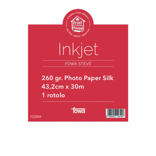 Carta per plotter Inkjet 43,2cm x 30m 260gr. Silk FS2004
