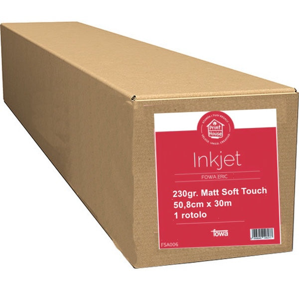 Fowa Eric Carta per plotter Inkjet 50,8cm x 30m 230gr Matt Soft Touch FSA006
