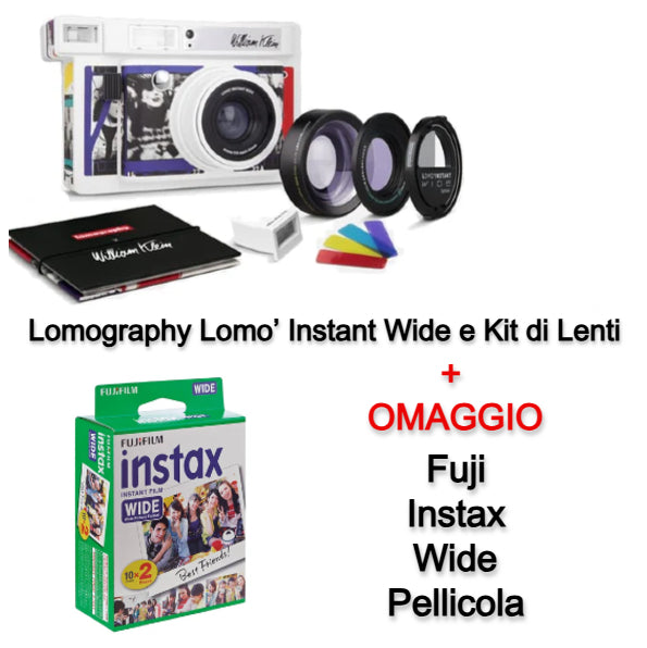 Lomography Lomo’ Instant Wide e Kit di Lenti + 1 Pellicola Fuji Wide