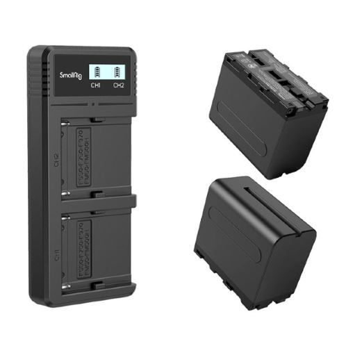 Smallrig Kit da 2 Batterie e Caricabatterie NP-F970