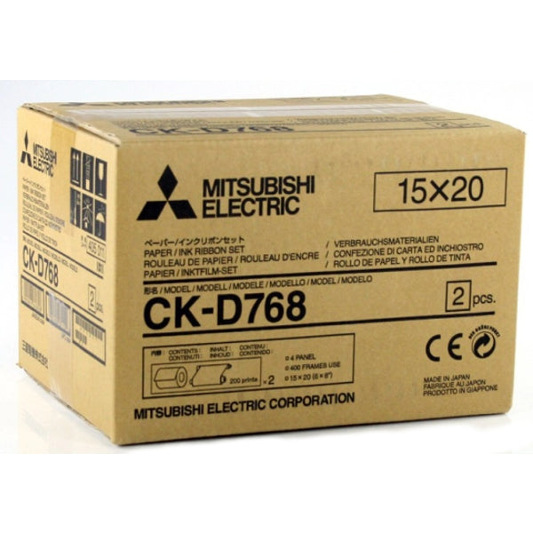 Mitsubishi CK D768 Carta + Ribbon per 400 Stampe 15X20