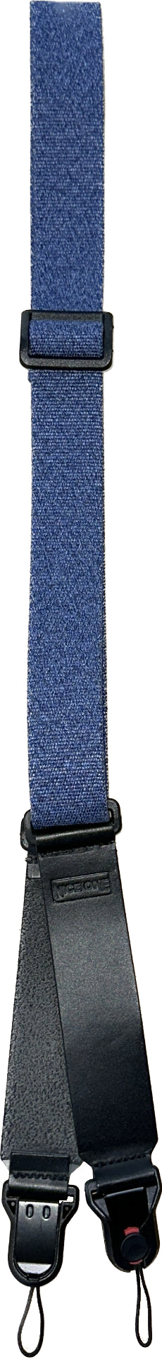 Nice One Tracolla Singola per Mirrorless in Tessuto Blu Jeans e Cuoio