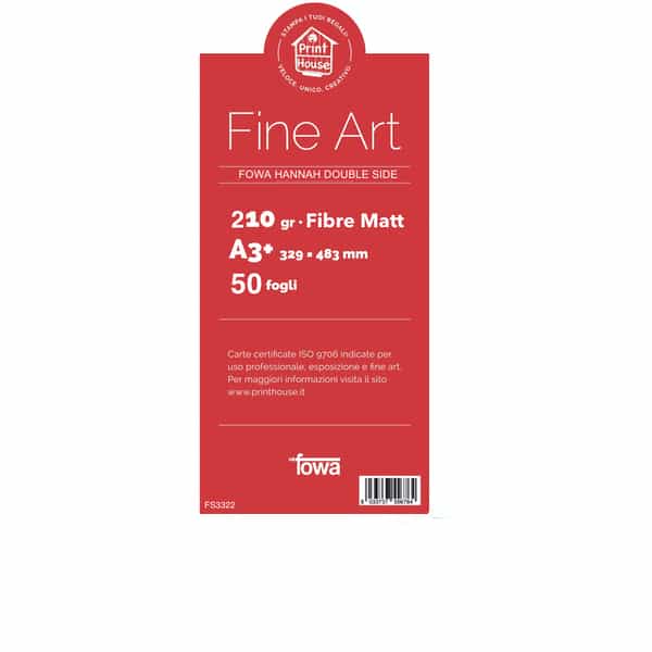 Fowa Carta per stampante Inkjet A3+ 210gr. Fibre Matt Conf. 50 Fogli Fronte e Retro FS3322