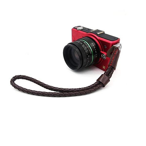 Cinghia da Polso per fotocamera cuoio Intrecciato colore Caffè