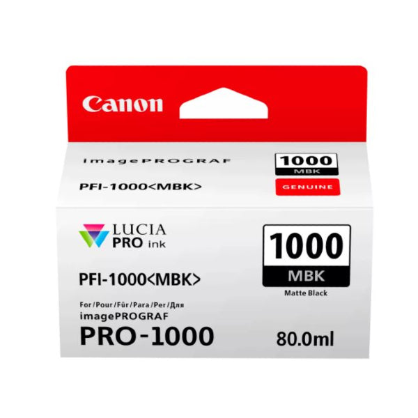 Canon Cartuccia Inchiostro Nero Opaco MBK PFI-1000 x Stampante Canon ImagePrograf PRO-1000