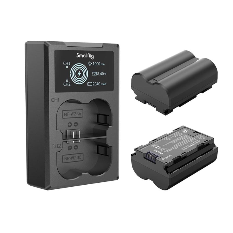 Smallrig Kit da 2 Batterie e Caricabatterie NP-W235